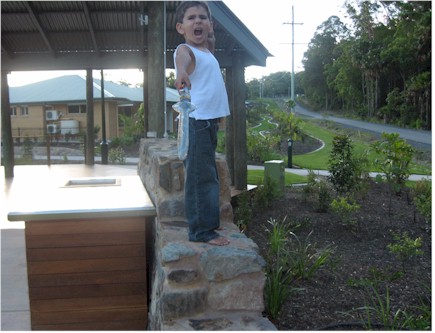 James with sword near pond Nov 207